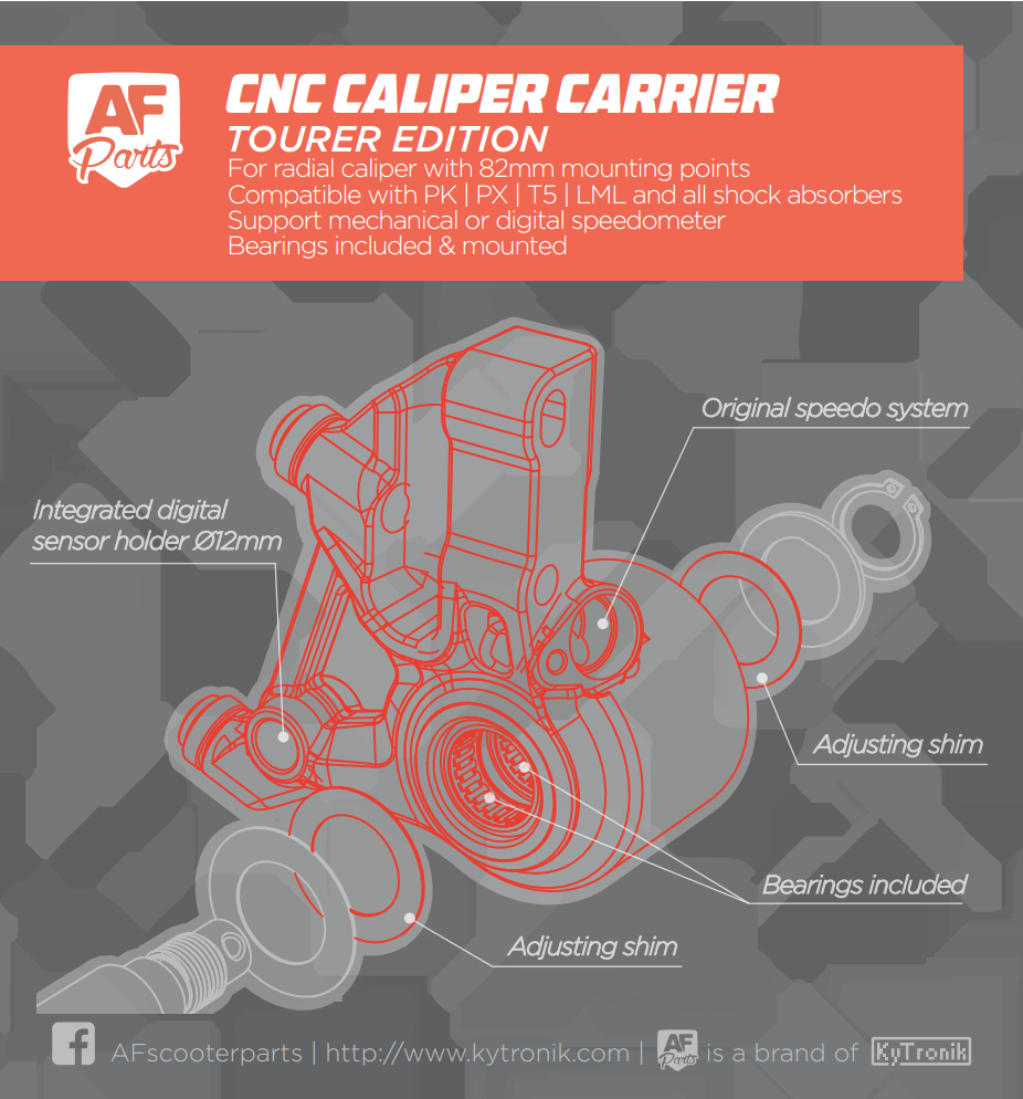TOURER Edition - CNC Caliper Carrier for PK / PX / T5 / LML