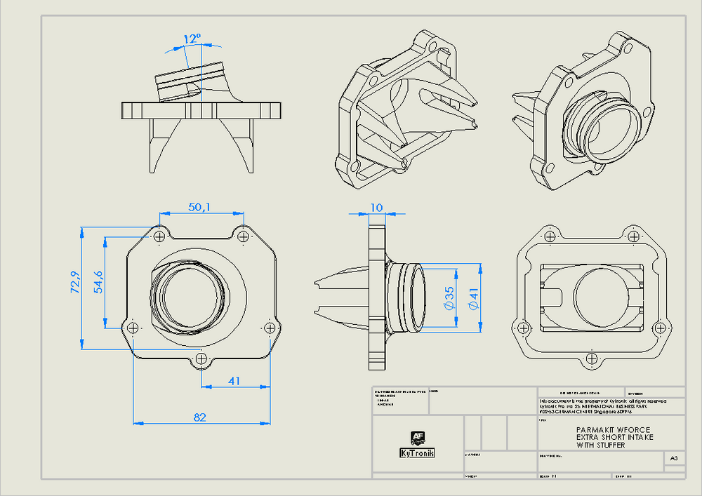 Extra short intake for Parmakit W-force